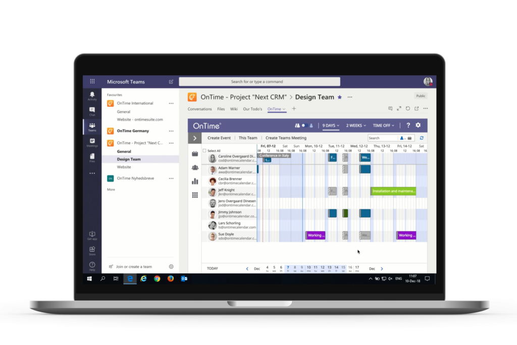 ONTIME® TEAM-KALENDER IN MICROSOFT TEAMS – QKom GmbH